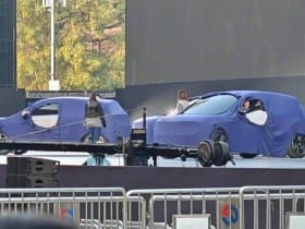 Firefly car at the stage during the rehearsals for the Nio Day 2024