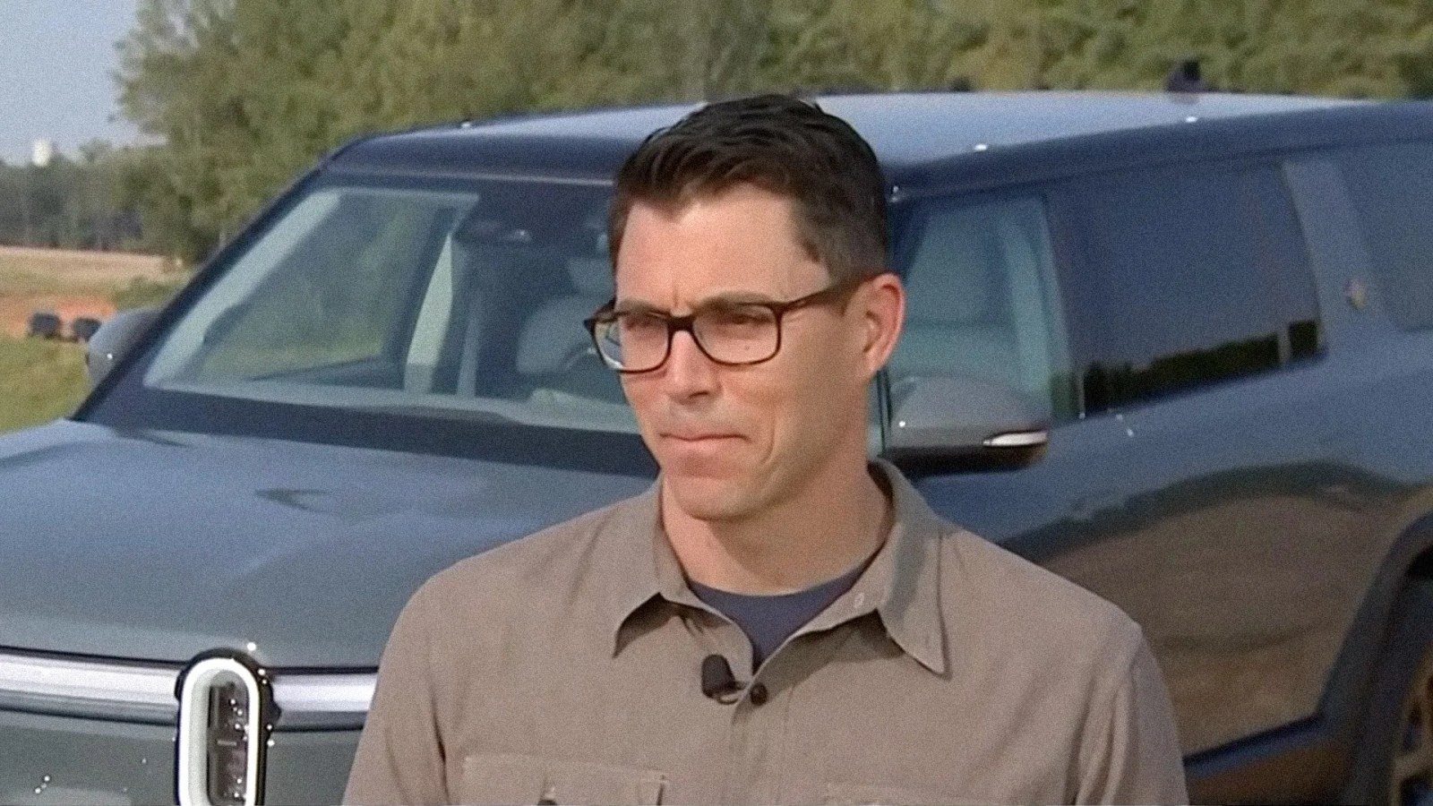 Rivian's founder and CEO RJ Scaringe speaking with CNBC