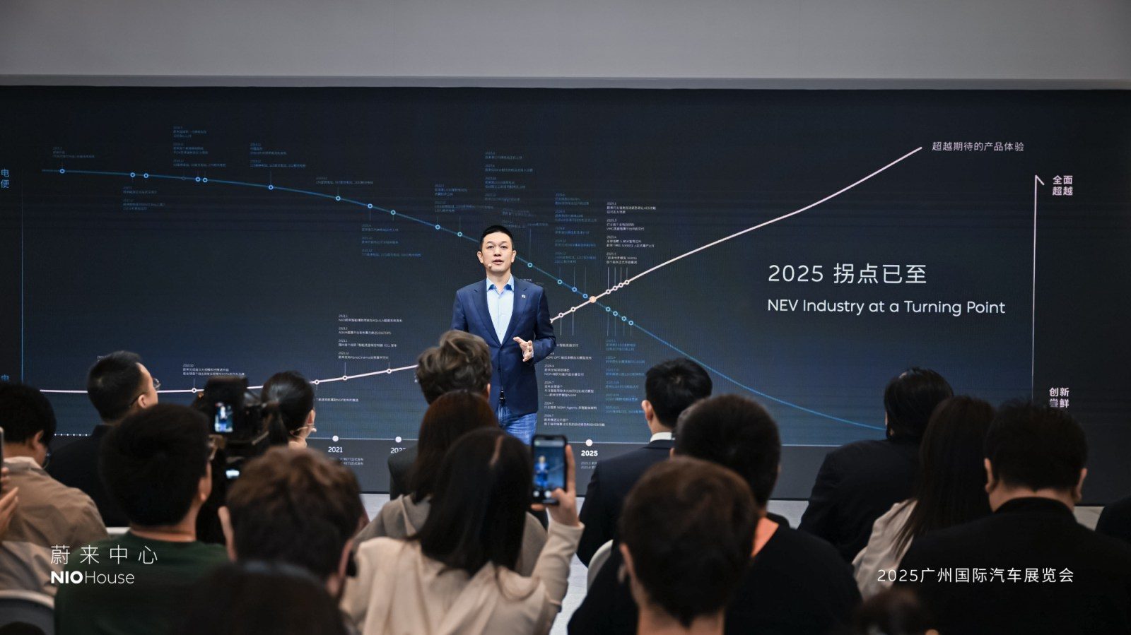Nio Founder and CEO William Li speaking at the Guangzhou Auto Show 2025