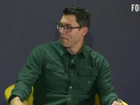 Rivian's founder and CEO RJ Scaringe speaking at a Fortune event