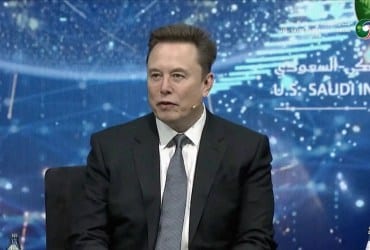 Tesla's Elon Musk speaking at a Saudi Arabia event