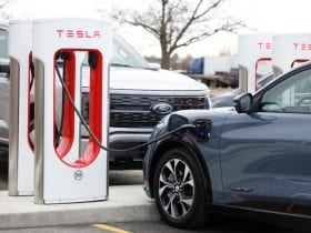 Ford at a Tesla Supercharger