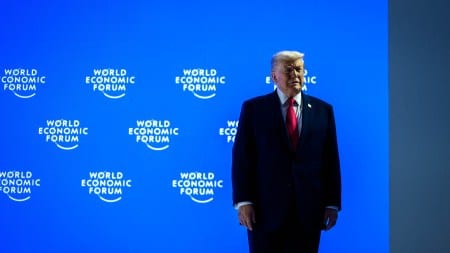 US President Donald Trump in Davos, Switzerland