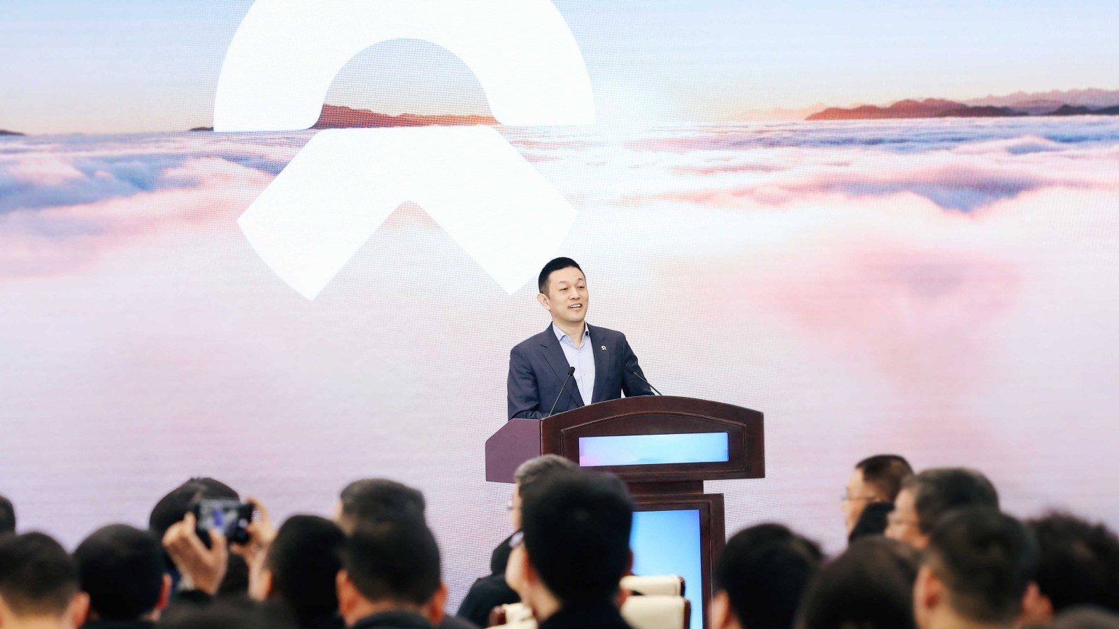 Nio founder and CEO William Li speaking at the 1 millionth event