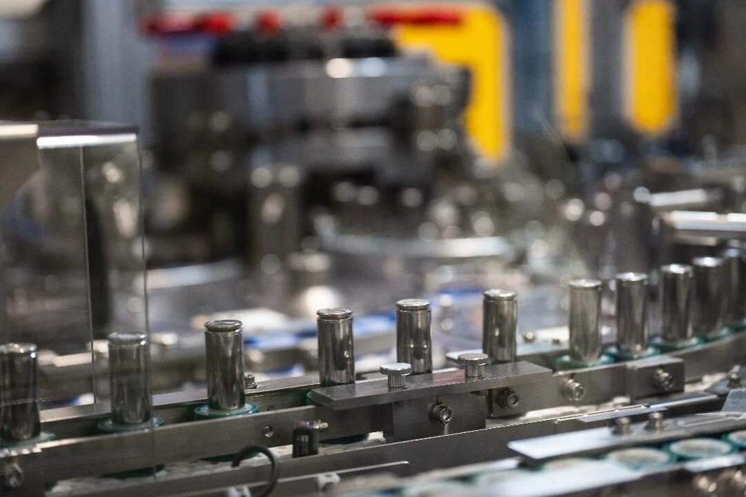 Panasonic's Lithium-ion batteries on a manufacturing assembly line
