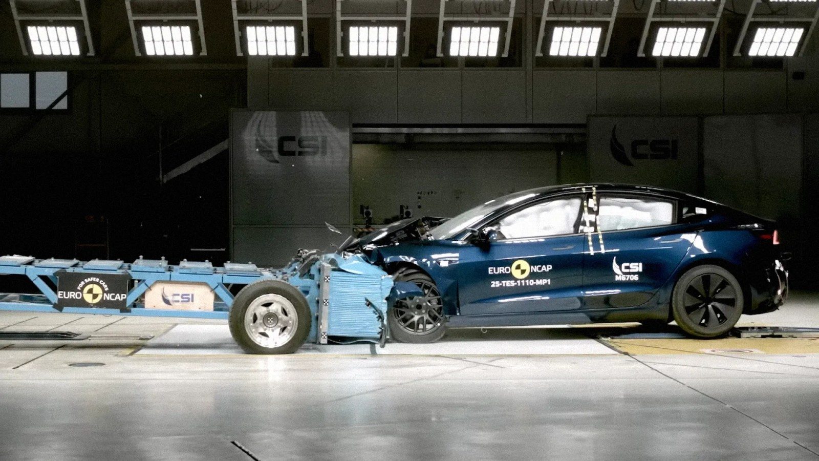 Tesla Model 3 at the Euro NCAP 2025 test