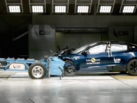 Tesla Model 3 at the Euro NCAP 2025 test
