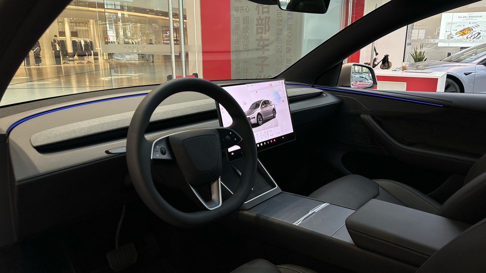 Tesla Model Y L in a Chinese Showroom