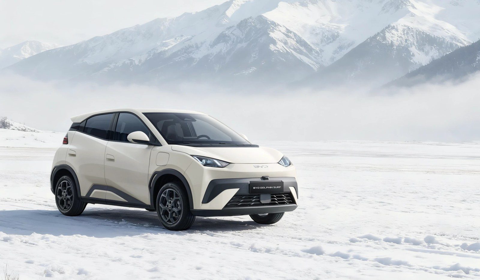BYD Dolphin in the snow