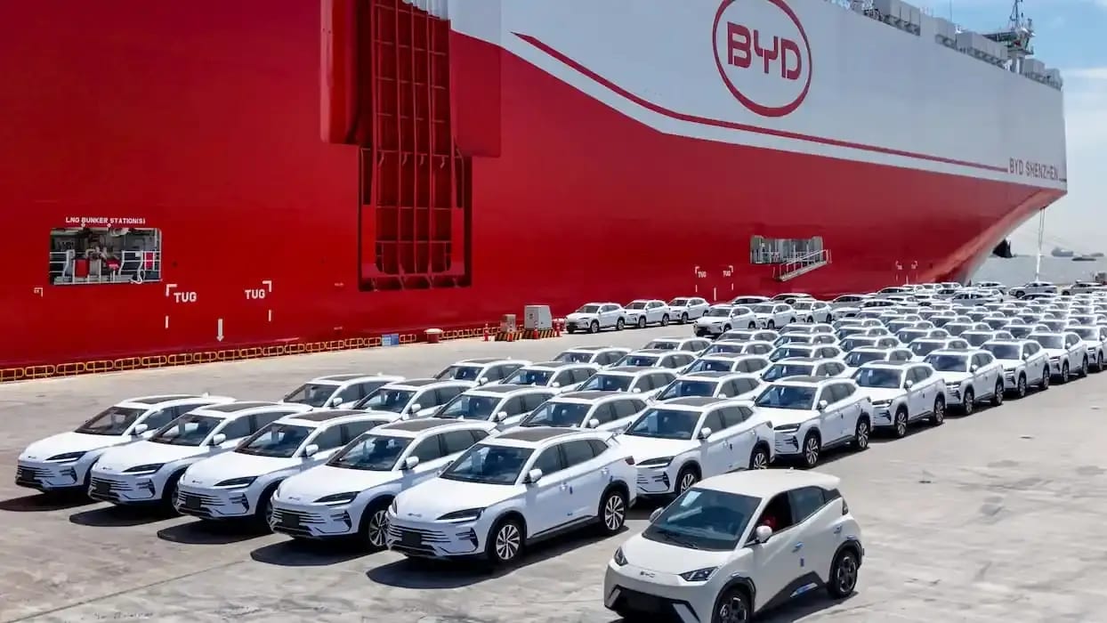 BYD's shipment from China