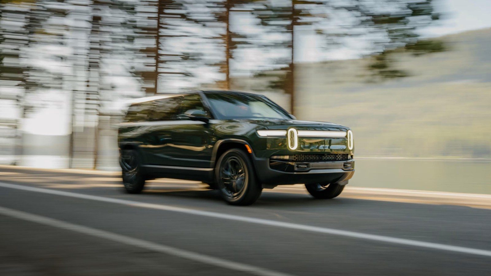 Rivian R2 driving in the US