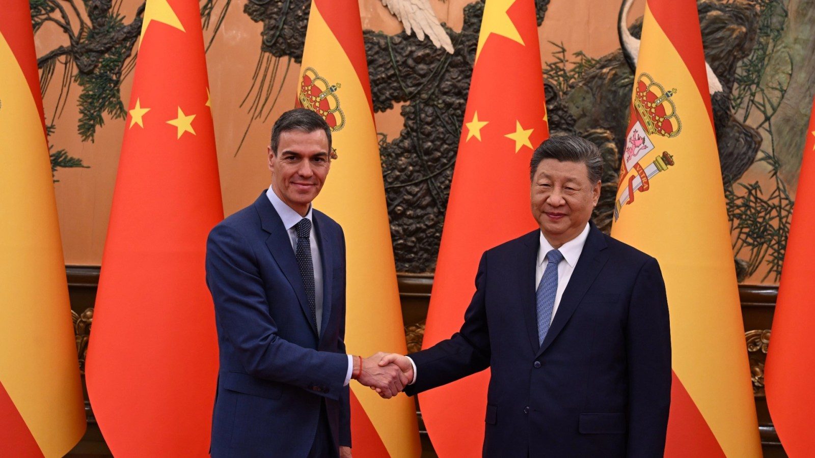 Pedro Sanchez and Xi Jinping