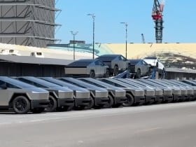 Tesla Cybertrucks at SpaceX Facilities