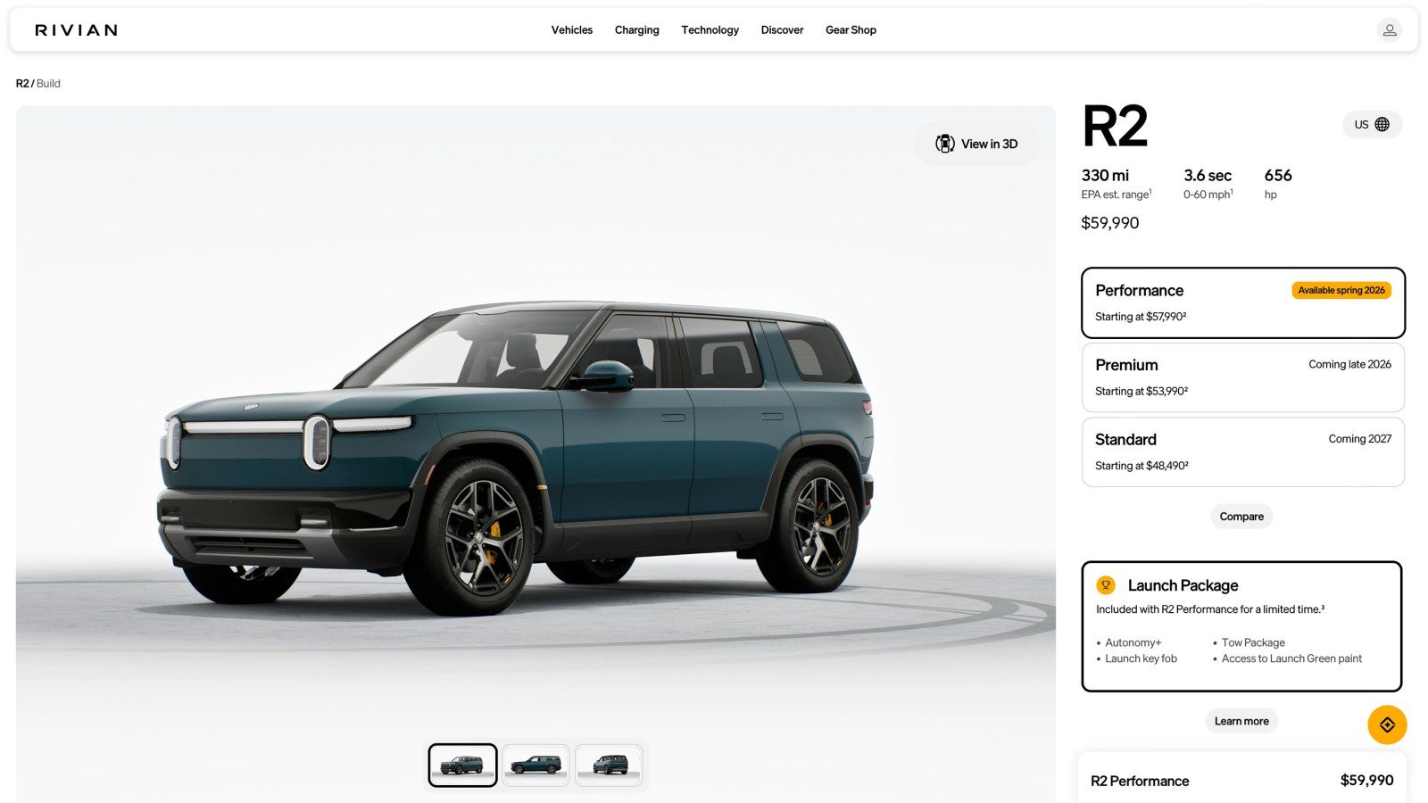 Rivian R2 Configurator