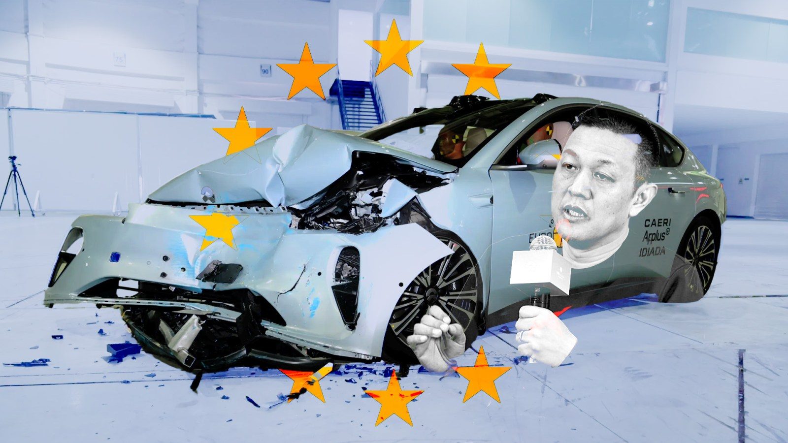 Nio's founder and CEO William Li with the ET5 sedan