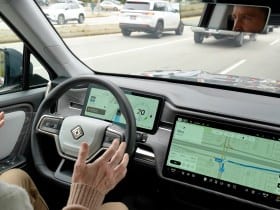 Devin Olsen testing Rivian's autonomy software