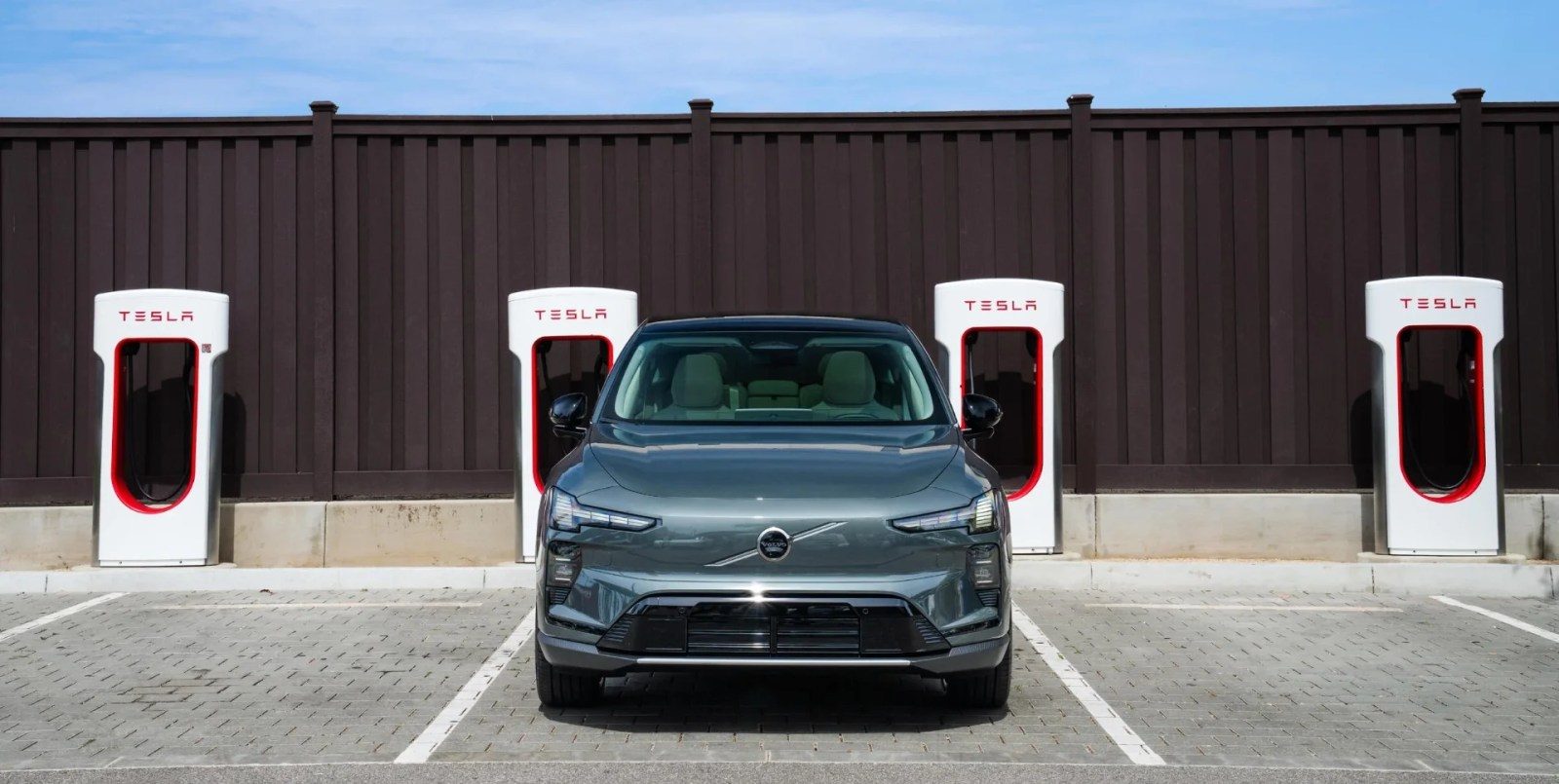 Volvo at Tesla Supercharger