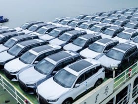 Chery vehicles being exported from China