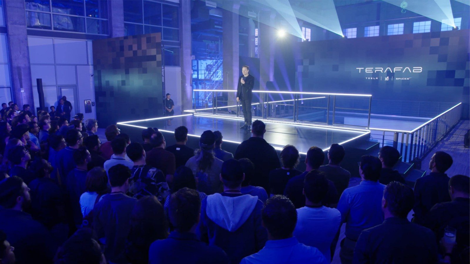 Tesla CEO Elon Musk at the Terafab event