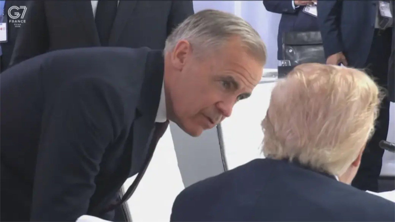 Mark Carney and Donald Trump at the G7 Summit