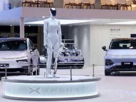 XPeng's booth at the Beijing Auto Show