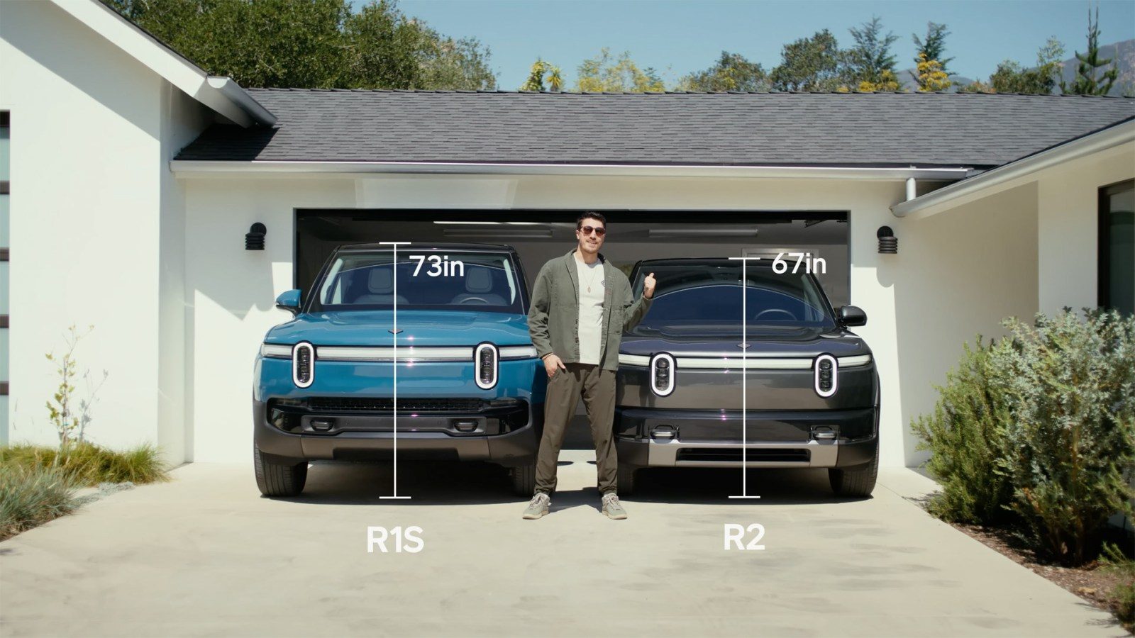 Rivian R1S and R2