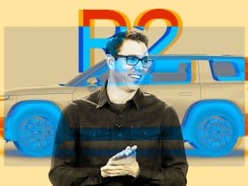 Rivian founder RJ Scaringe with R2
