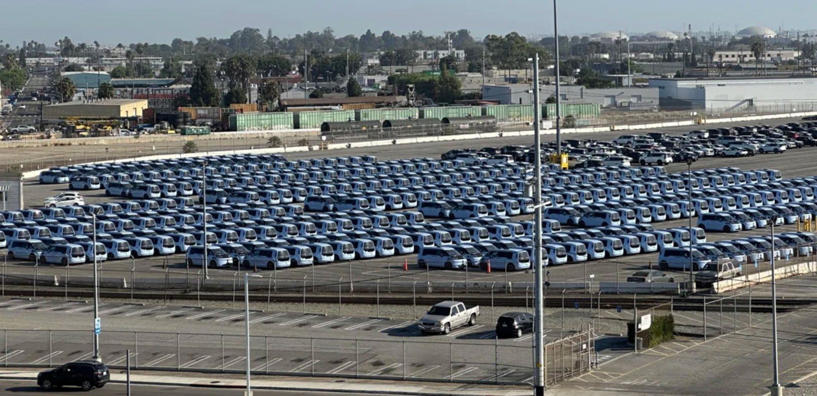 Waymo Ojai vehicles at the LA Port