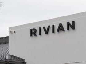 Rivian facade in the US