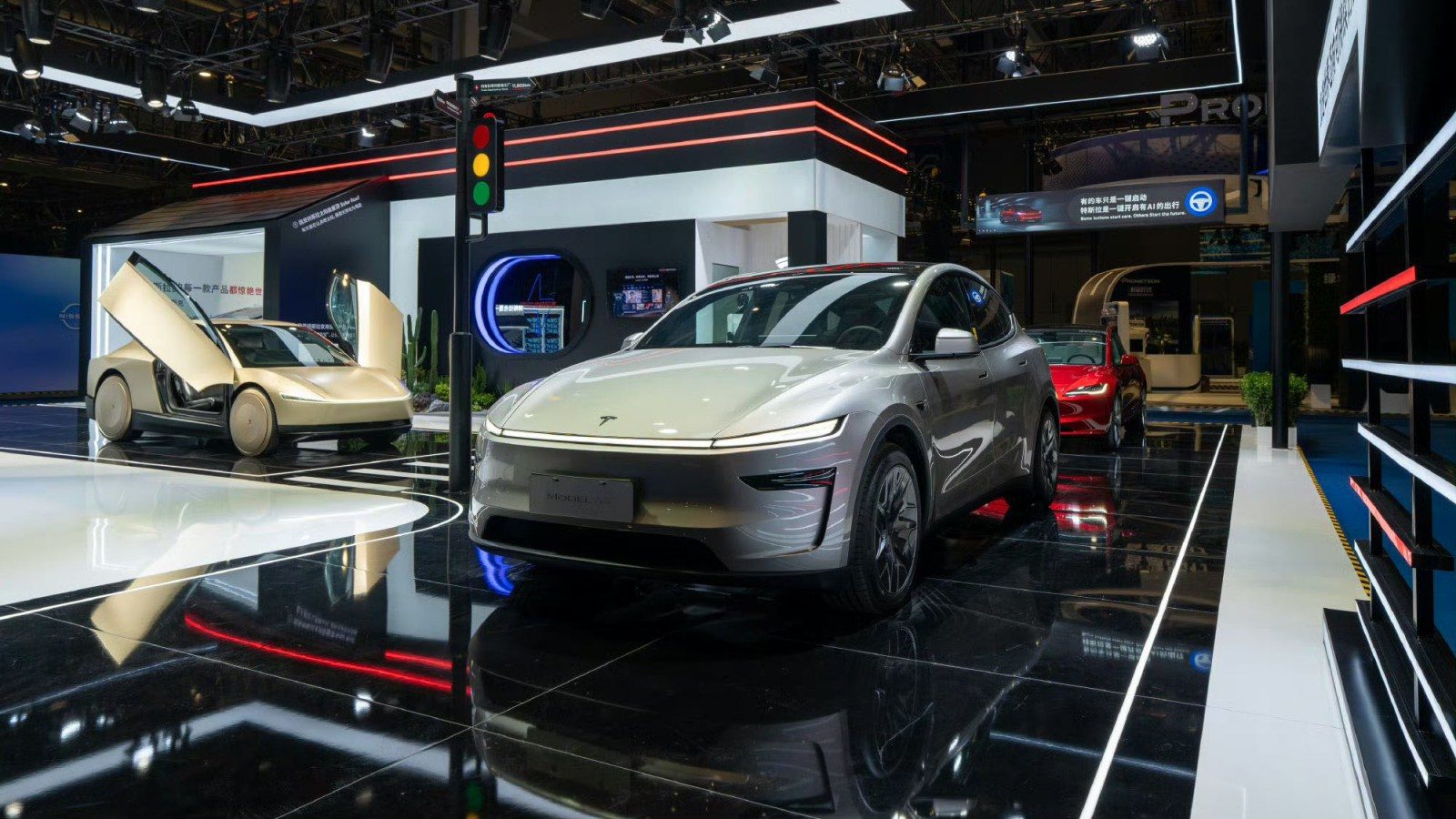 Tesla's booth at a Chinese auto show