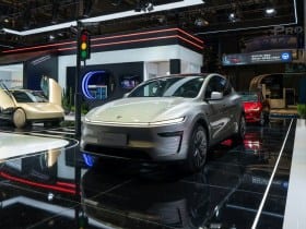 Tesla's booth at a Chinese auto show