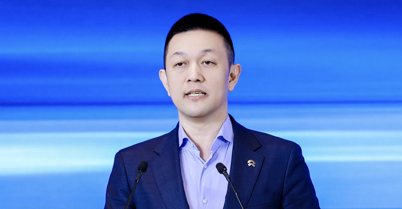 Nio's founder and CEO William Li speaking at the China Entrepreneur Summit