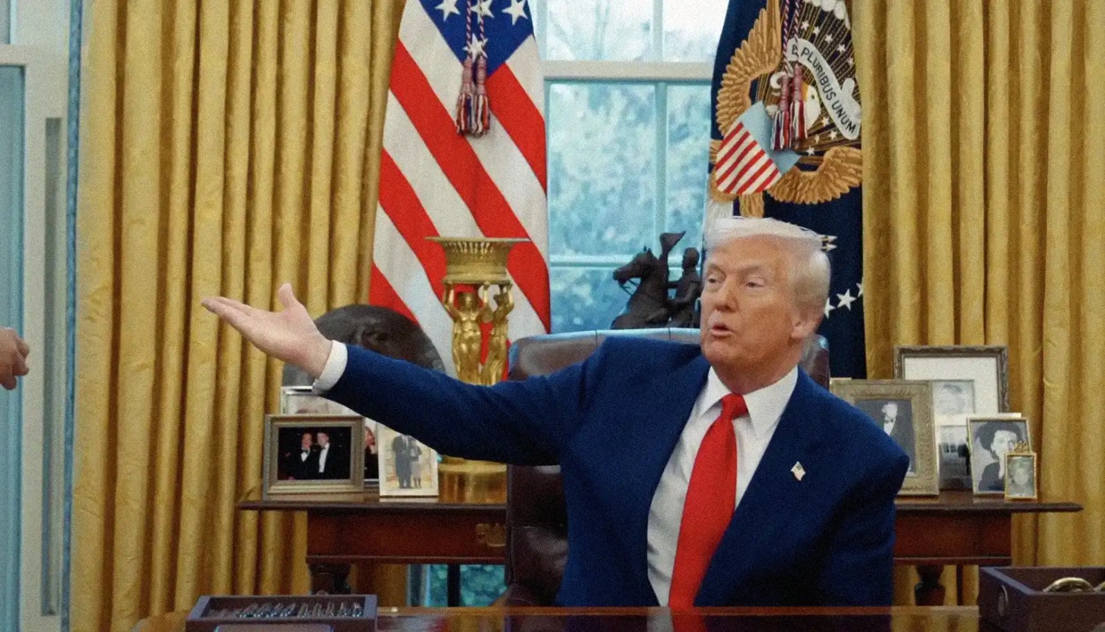 US President Donald Trump in the Oval Office