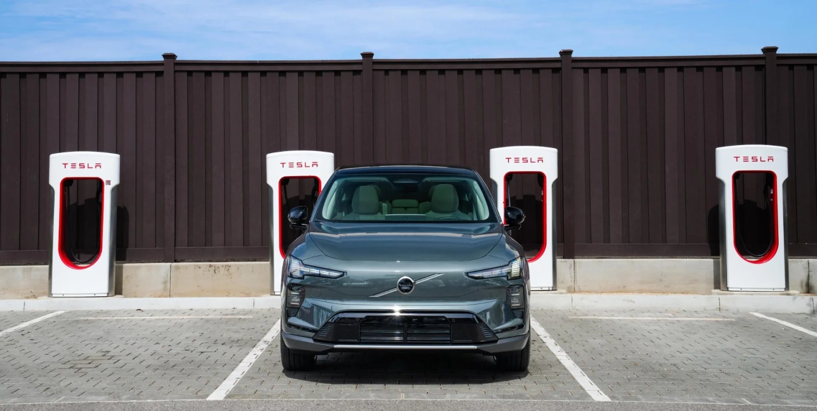 Volvo at Tesla Supercharger
