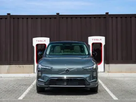 Volvo at Tesla Supercharger