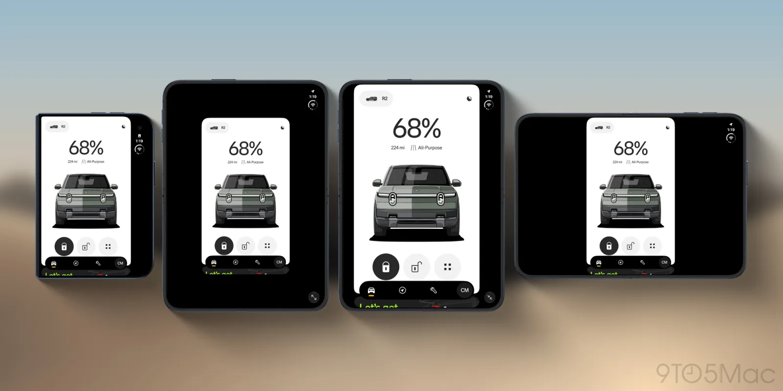 Rivian app in the iPhone Duo